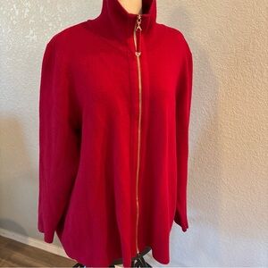 Soft Surroundings Women 2EV61 Meria Zip Cardigan Jacket Red 2X